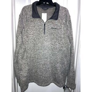 2XL Men's Eddie Bauer Gray Zip-Front Pullover